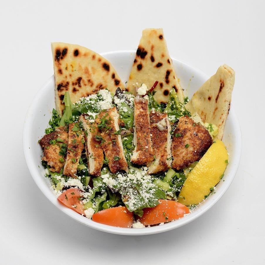 Chicken Schnitzel Salad.