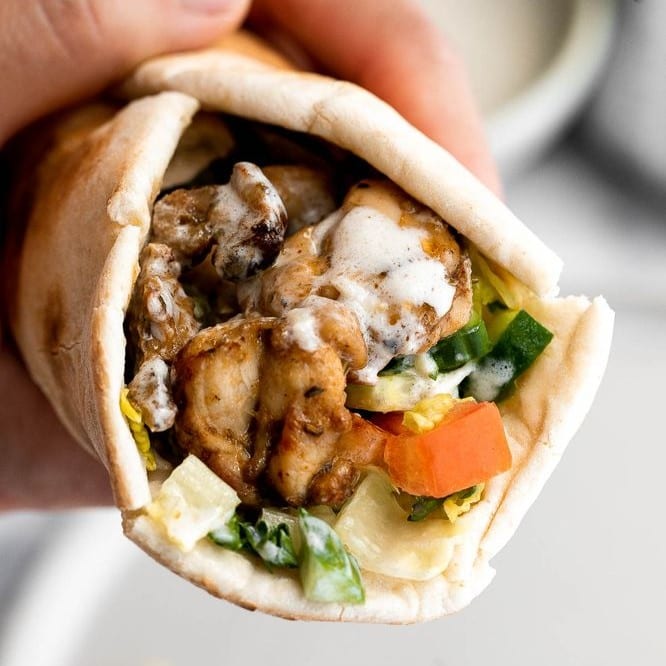 Chicken Shawarma Pita Sandwich.